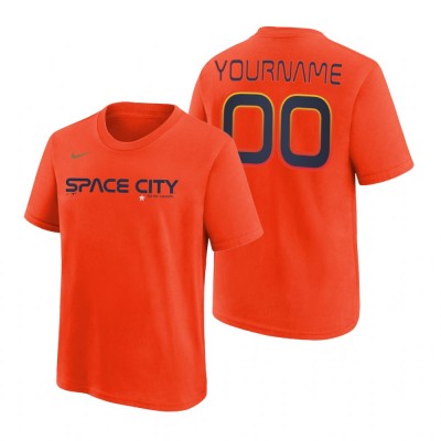 Houston Astros Custom Orange Nike Youth 2022 City Connect TShirt